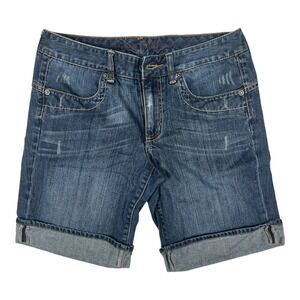 Tommy Hilfiger Womens 6 Blue Denim Jean Shorts‎ Cuffed Hem